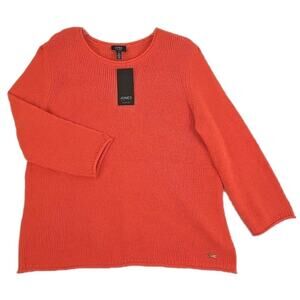 Jones New York Signature ~Woman Size L~ Orange Knit Top Sweater Long Sleeve NWT.